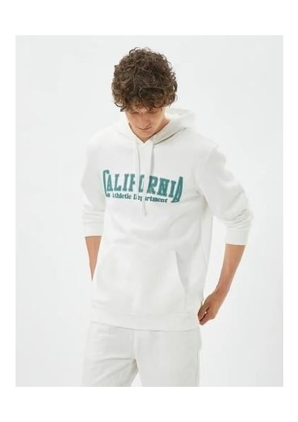 Kolej Sweat Kapşonlu Kanguru Cep Detaylı Uzun Kollu