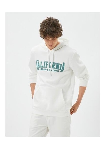 Kolej Sweat Kapşonlu Kanguru Cep Detaylı Uzun Kollu