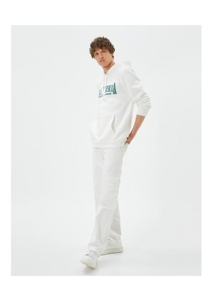 Kolej Sweat Kapşonlu Kanguru Cep Detaylı Uzun Kollu