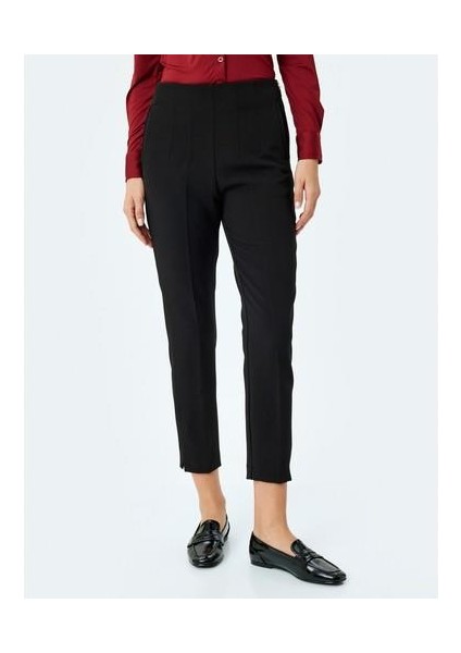 Yüksek Bel Cepli Dar Kesim Cigarette Pantolon