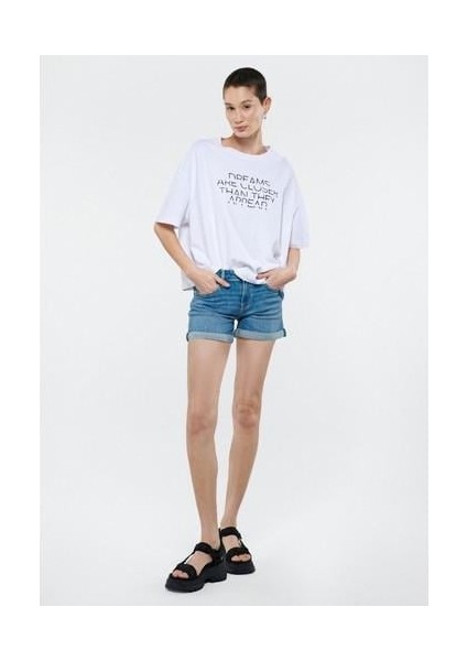 Kadın Vanna vintage Indigo Jean Şort 1413334573