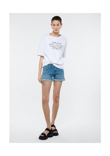 Kadın Vanna vintage Indigo Jean Şort 1413334573