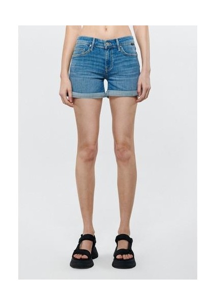 Kadın Vanna vintage Indigo Jean Şort 1413334573