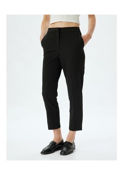 Kumaş Pantolon Cepli Slim Fit Standart Bel