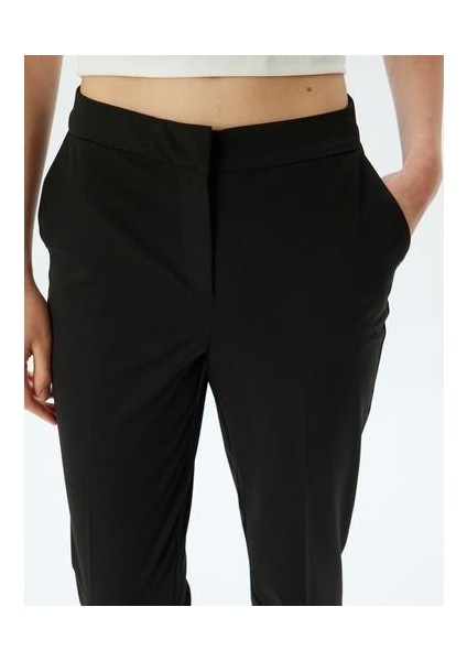Kumaş Pantolon Cepli Slim Fit Standart Bel