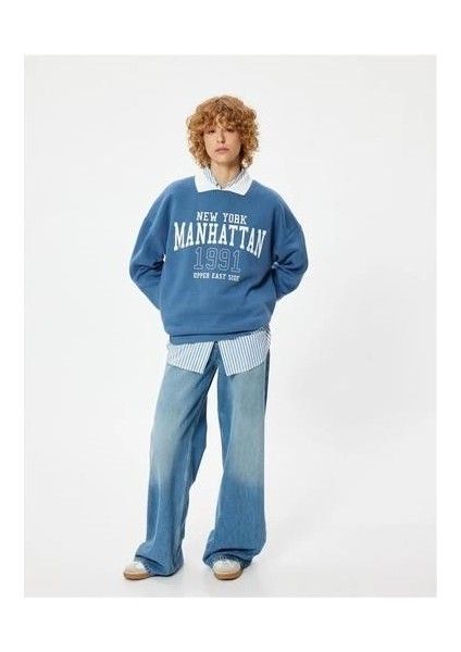 5Wal10205Ik 624 Mavi Genç Kız Jersey Sweatshirt