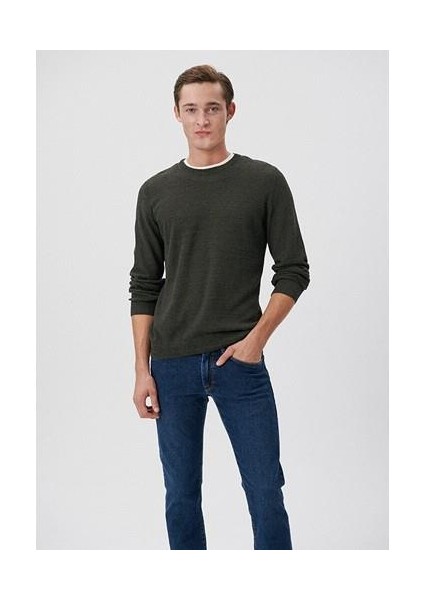 Bisiklet Yaka Haki Basic Kazak 070781-34343