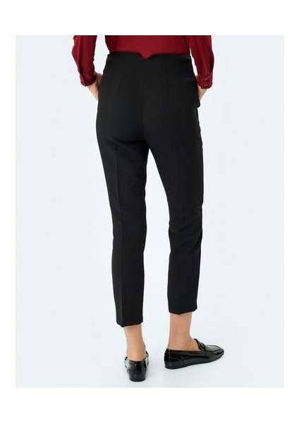 Yüksek Bel Cepli Dar Kesim Cigarette Pantolon