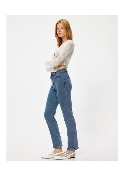 5WAL40021MD Mıd Orta Indıgo Kadın Pamuk Denim Pantolon