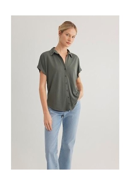 Lux Touch TENCEL TM Yeşil Modal Gömlek 168081-71553