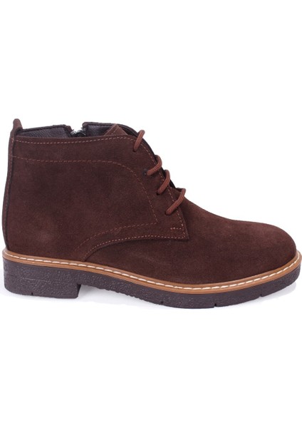 DZA07-1236028 Kahve Süet Günlük Düz Topuk Deri Kadın Bot fiyatları