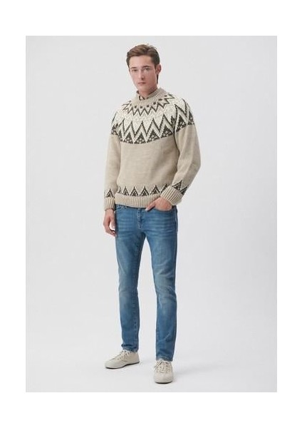 Jake Krmzbyz Mavi Premium Puslu Vintage Mavi Jean Pantolon 0042285192