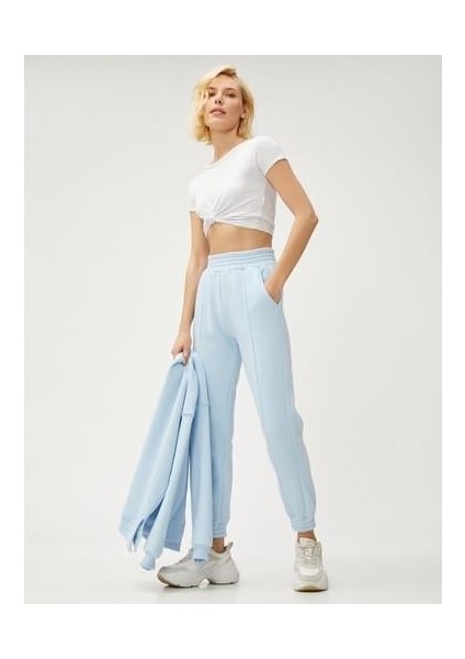 Cepli Jogger Eşofman Altı Nervürlü Beli Lastikli