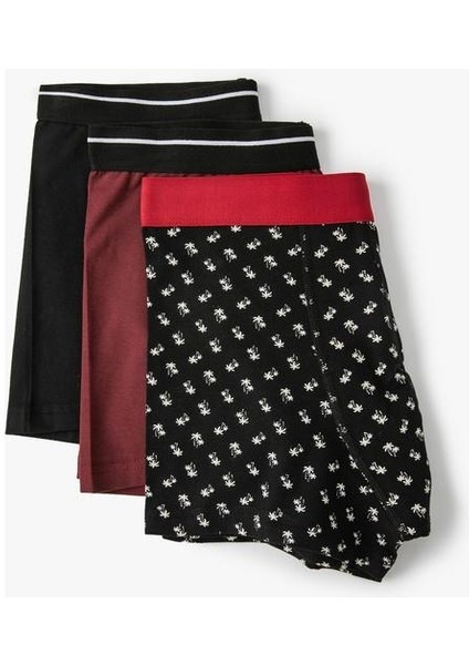 3'lü Boxer Seti Palmiye Baskılı Çok Renkli fırsatları