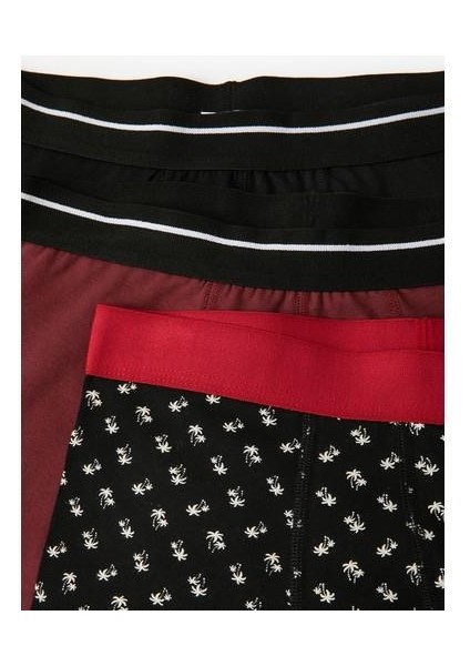 3'lü Boxer Seti Palmiye Baskılı Çok Renkli