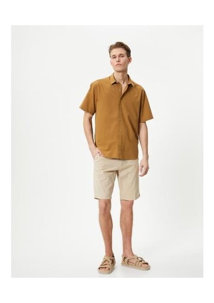 Yazlık Gömlek Kısa Kollu Klasik Yaka Düğmeli