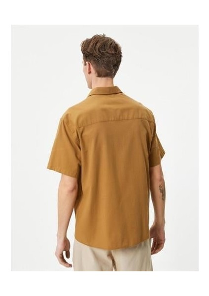 Yazlık Gömlek Kısa Kollu Klasik Yaka Düğmeli