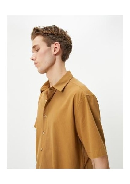 Yazlık Gömlek Kısa Kollu Klasik Yaka Düğmeli