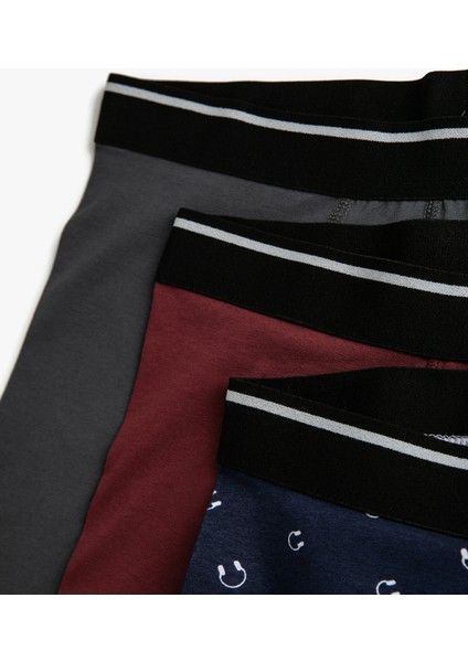 Desenli Pamuklu Basic 3'lü Boxer Seti fiyatları