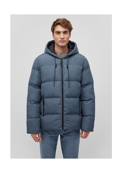 Kapüşonlu Lacivert Şişme Mont 0110349-70501