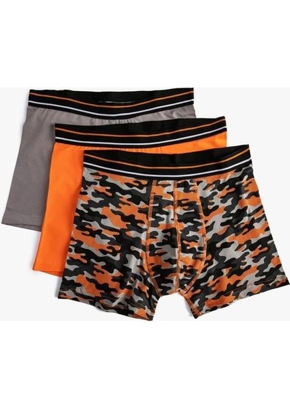 3'lü Boxer Seti Kamuflaj Baskılı Çok Renkli fırsatları