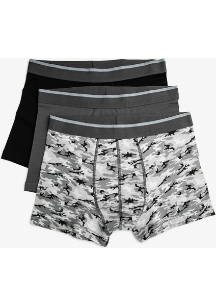 Desenli Pamuklu Basic Boxer Seti 3'lü