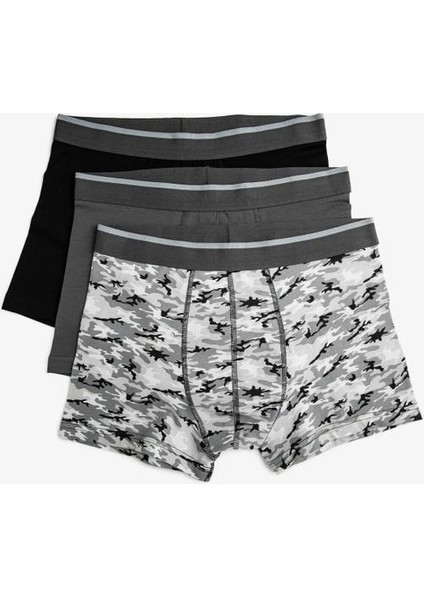 Desenli Pamuklu Basic Boxer Seti 3'lü modelleri