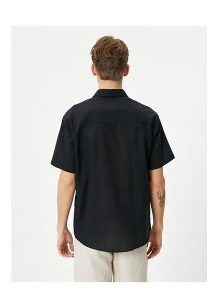 Yazlık Gömlek Kısa Kollu Klasik Yaka Düğmeli