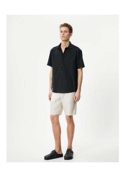 Yazlık Gömlek Kısa Kollu Klasik Yaka Düğmeli
