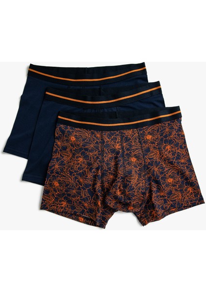 Desenli Pamuklu Basic 3'lü Boxer Seti
