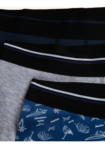 Erkek Pamuklu Basic 3'lü Boxer Seti fiyatları