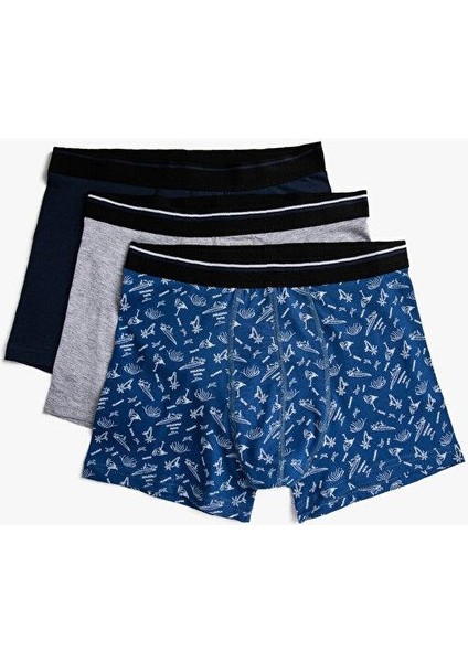 Erkek Pamuklu Basic 3'lü Boxer Seti modelleri