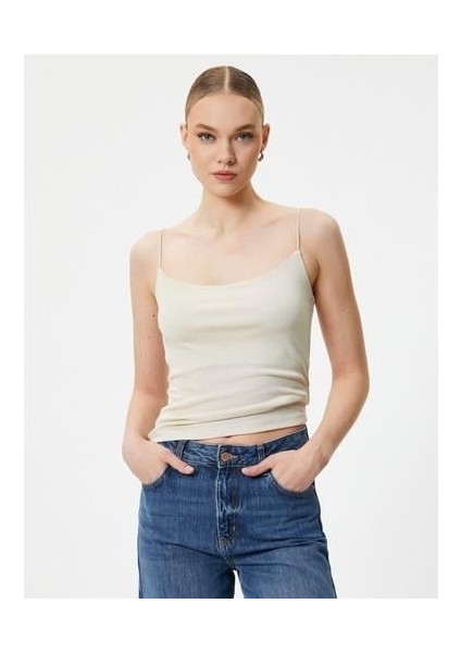 Ince Askılı Atlet Viskoz Kumaş Karışımlı