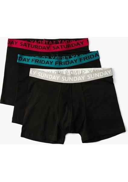 3'lü Boxer Seti Slogan Baskılı fırsatları
