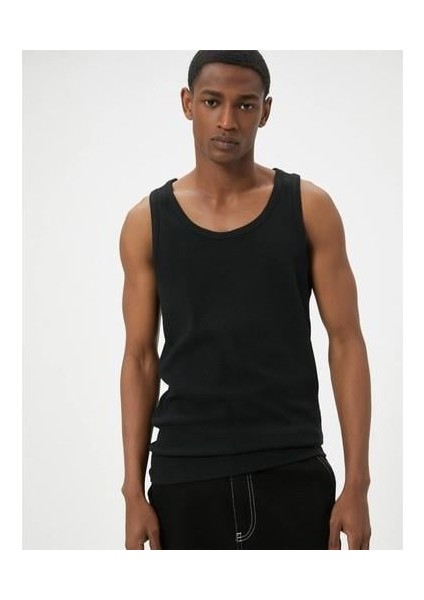 Basic Atlet Yuvarlak Yaka Pamuk Karışımlı - Koton - 4SAM30007MK - Gri - L