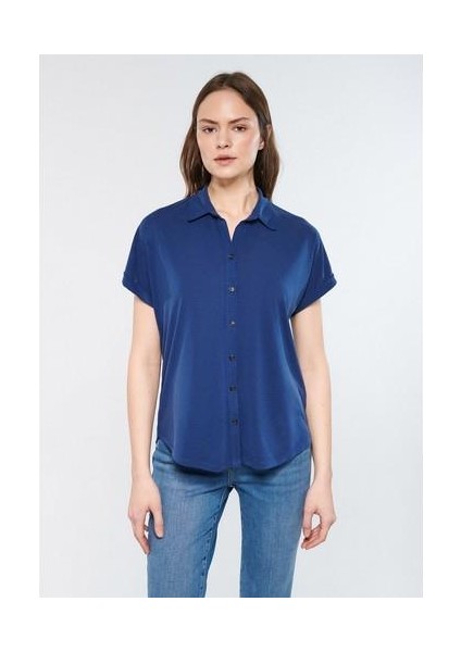 Lux Touch TENCEL TM Mavi Modal Gömlek 168081-70491