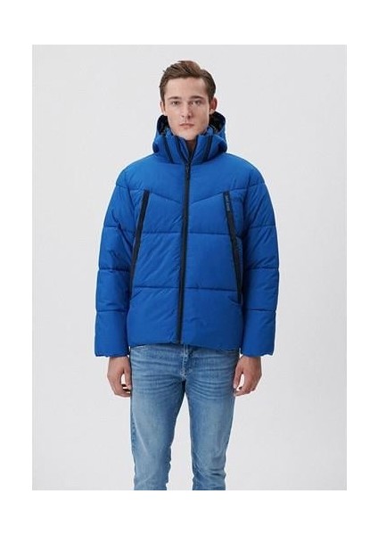 Kapüşonlu Mavi Şişme Mont 0110068-70770