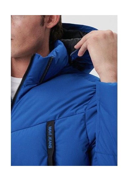 Kapüşonlu Mavi Şişme Mont 0110068-70770