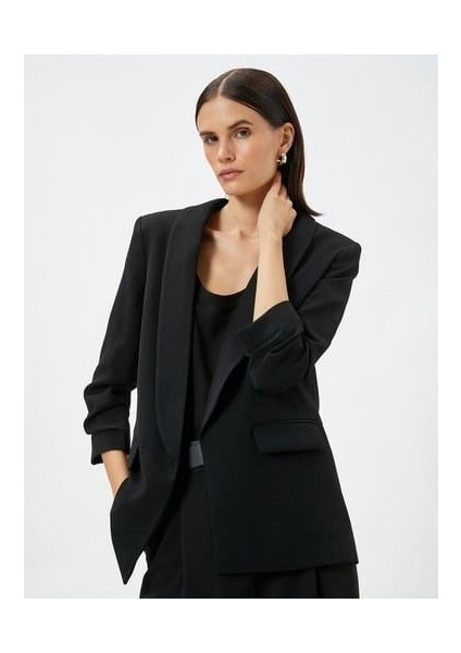 Basic Blazer Ceket Kapaklı Cepli