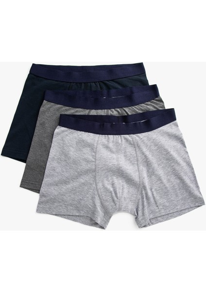 Pamuklu 3'lü Set Basic Boxer