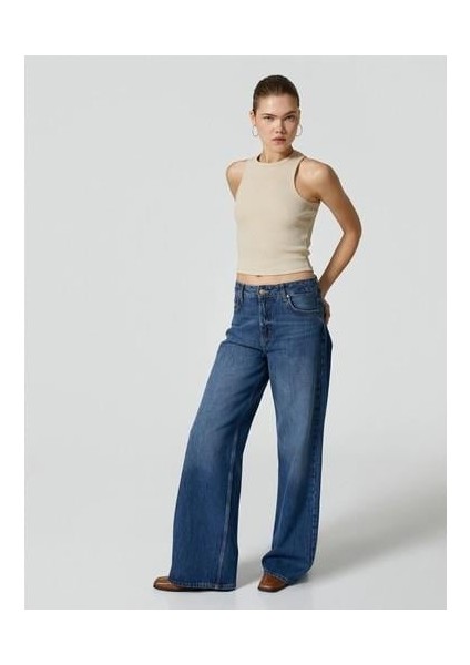 4SAL30065IK 050 Bej Genc Kız Jersey Kolsuz Basıc T-Shırt