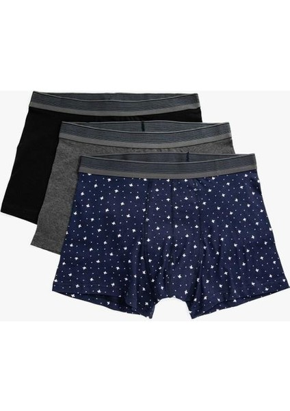 Erkek Pamuklu Basic 3'lü Boxer Seti modelleri