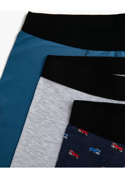 Desenli Pamuklu Basic 3'lü Boxer Seti fiyatları