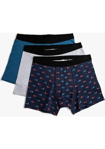 Desenli Pamuklu Basic 3'lü Boxer Seti modelleri