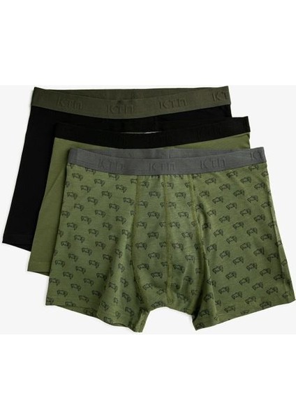 Pamuklu Desenli 3'lü Boxer Seti modelleri