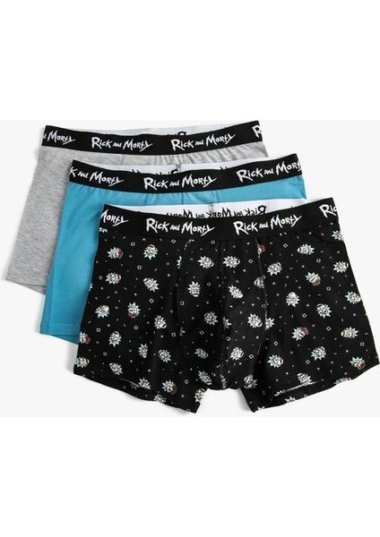 Rick And Morty 3'lü Boxer Seti Lisanslı Desenli fırsatları