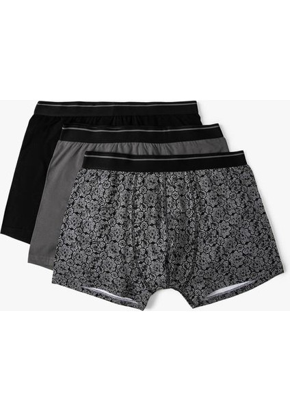 3'lü Boxer Seti Soyut Baskılı Çok Renkli fiyatları