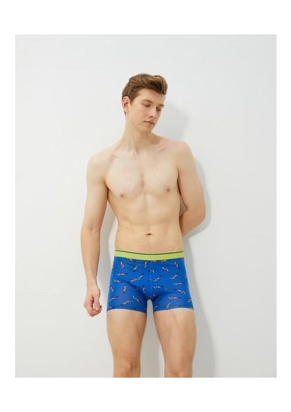 3'lü Boxer Seti Kuş Baskılı Beli Lastikli Pamuklu