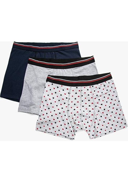 3'lü Boxer Pamuklu Desenli modelleri