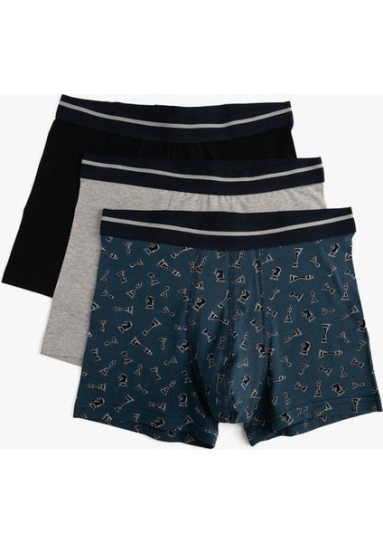 3'lü Boxer Seti Oyun Baskılı Çok Renkli fırsatları